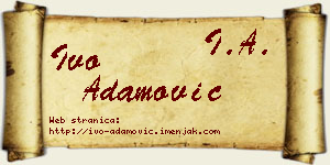 Ivo Adamović vizit kartica